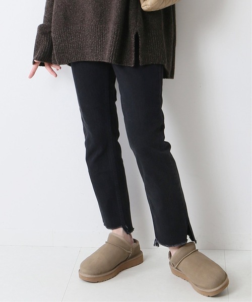 ∞ ２０２１aw FRAMeWORK フレームワーク 裾スリット DENIM 3６　ブラック　黒　ストレッチ　ルーズ　デニム　パンツ　∞