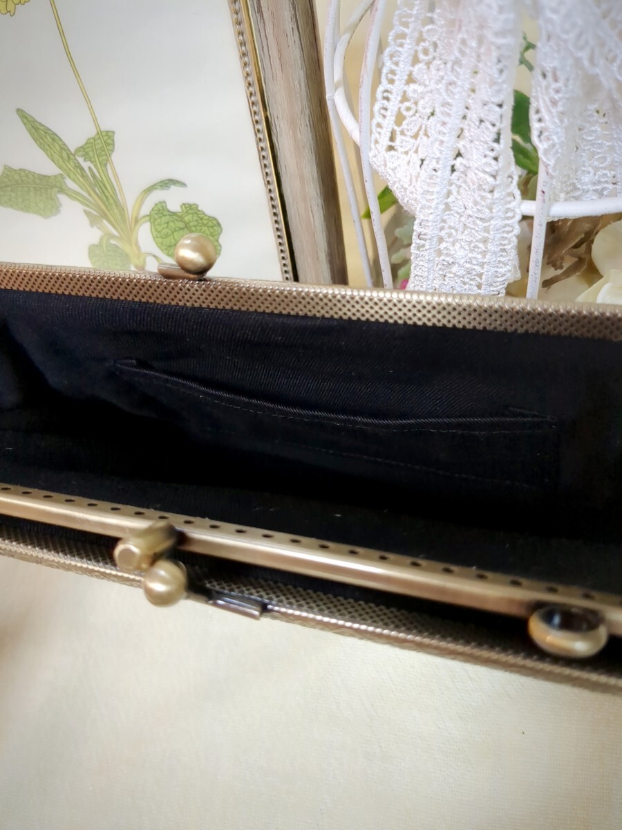 インド刺繍リボン 二口がま口長財布 ポシェット ショルダー インド刺繍リボン 二口がま口長財布 ポシェット ショルダー