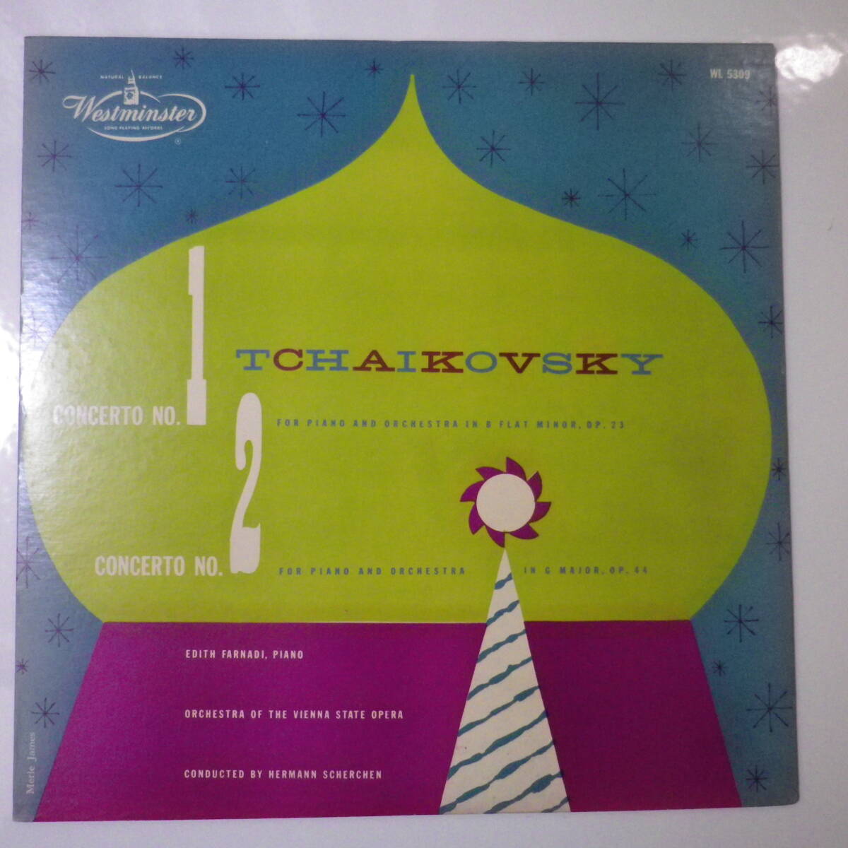 LP●チャイコフスキー「ピアノ協奏曲No.，2番」エディット・ファルナディ Edith Farnadi　シェルヘン指揮●USA.Westminster WL5309