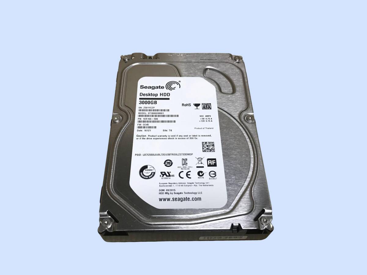 M4455 Seagate HDD 3TB ST3000DM001 SATA 3.5インチ　使用 3162時間 全国送料無料