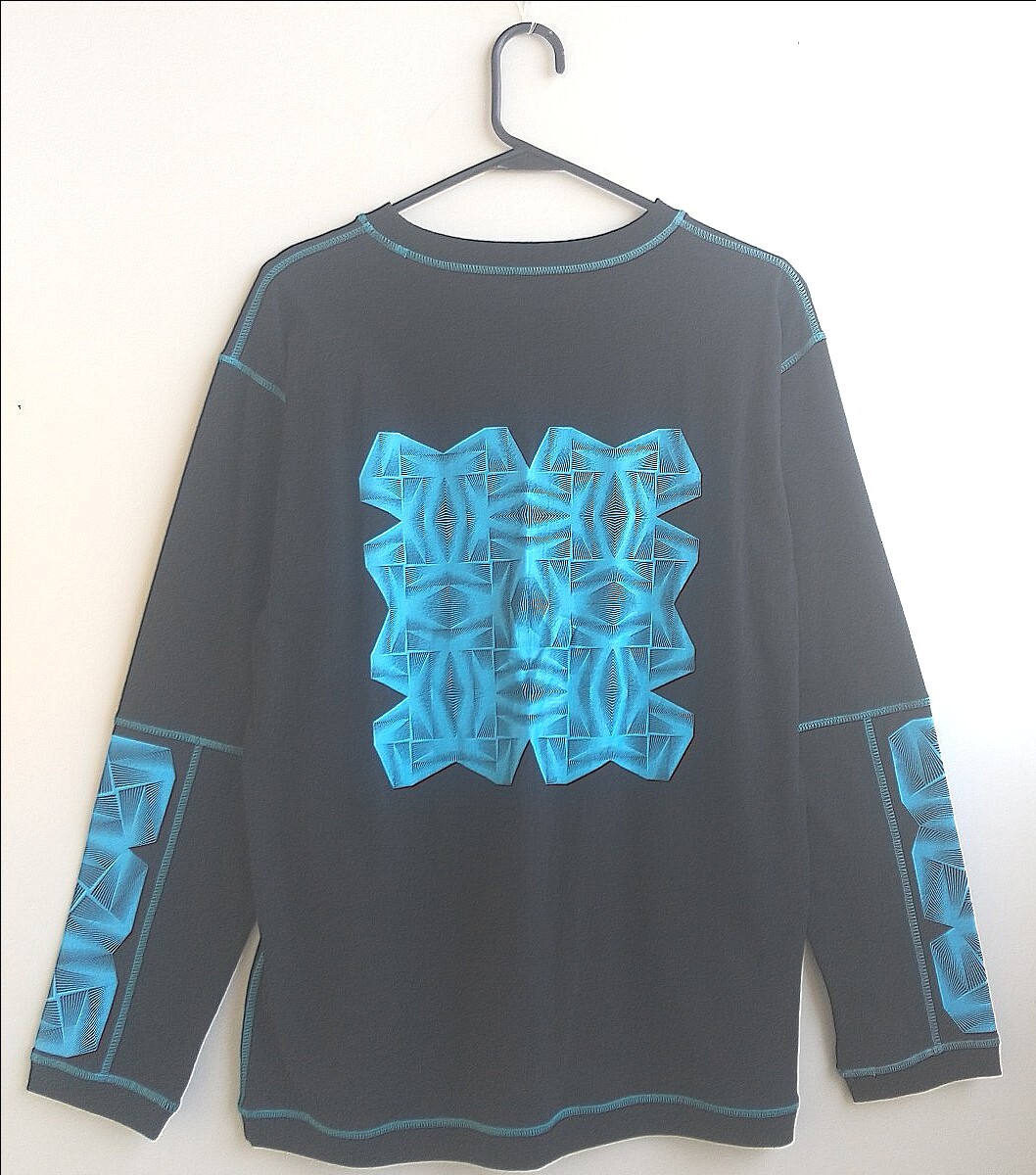 新品】幾何學(xué)柄袖口切替しロングスリーブ■PSY サイケ GOA ゴア