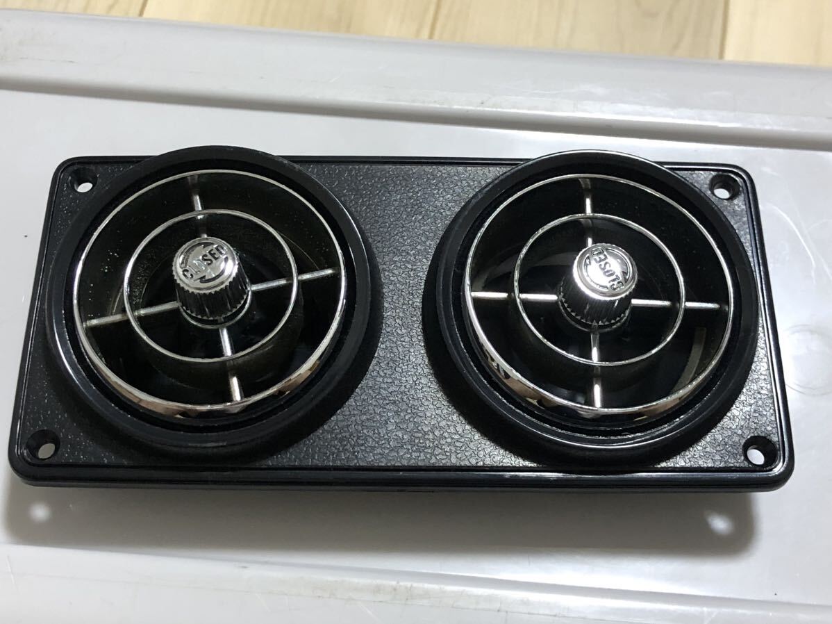 中古バス取り外し　路線　高速　観光　バス　エアコン吹き出し口　黒　メッキ　18×9cm レトロ　旧車
