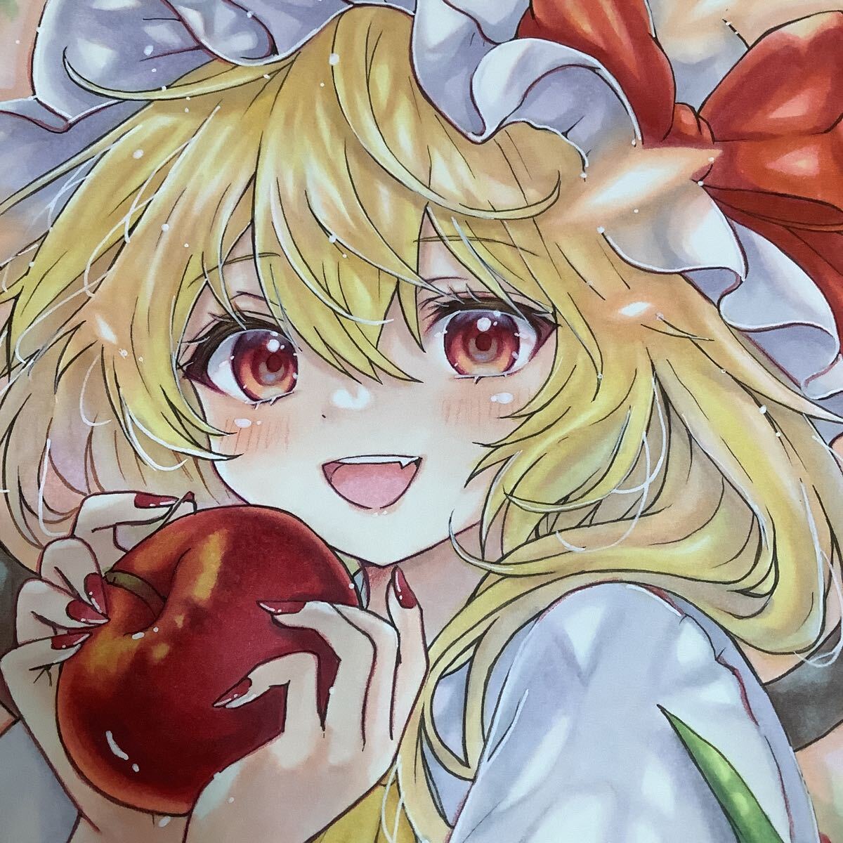手描きイラスト 東方Project フランドール・スカーレット 小色紙 手描きイラスト 東方Project フランドール・スカーレット 小色紙