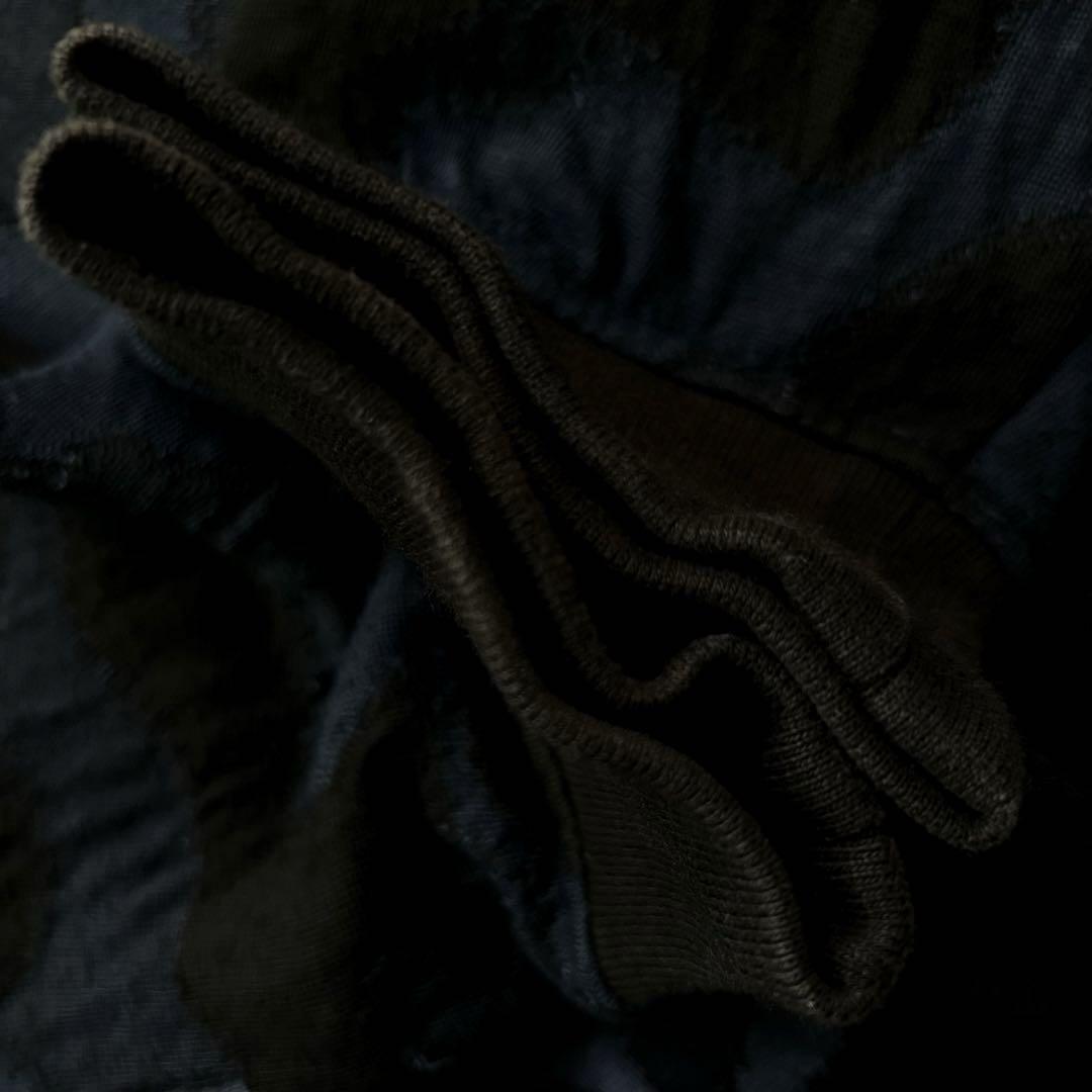 エンポリオ アルマーニ ★希少 XLサイズ★ 迷彩 ニット セーター EMPORIO ARMANI クルーネック カモフラ 長袖 メンズ 紺 ネイビー LL