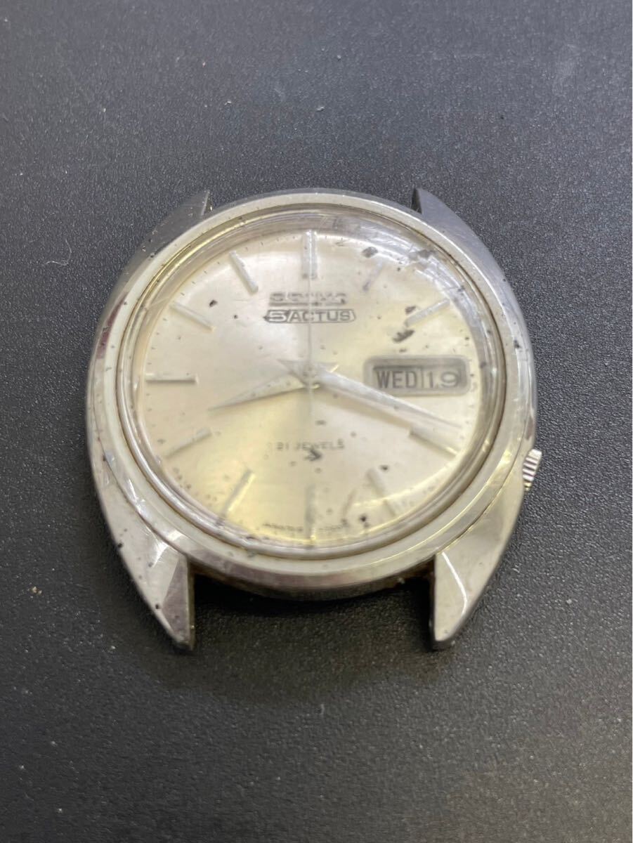 SEIKO セイコー SEIKO 5 5ACTUS アクタス 7019-7080 21石 3針 デイデイト シルバー文字盤 メンズ 自動巻き 腕時計 動作確認済 フェイスのみ