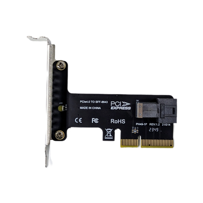PCI Express x4 SFF-8643 NVMe U.2 SSD ドライブアダプター PCIe3.0