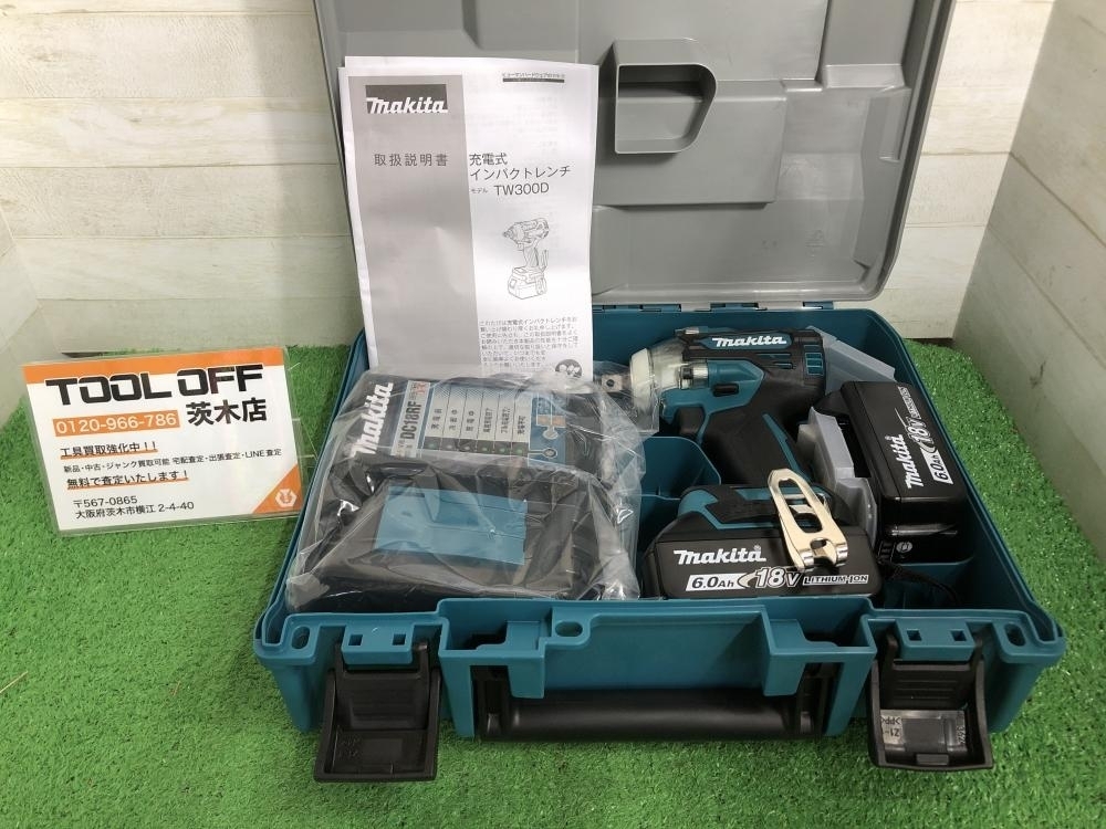 015●未使用品・即決価格●マキタ makita 充電式インパクトレンチ 18V TW300DRGX 18V6.0Ahバッテリ×2、充電器付属