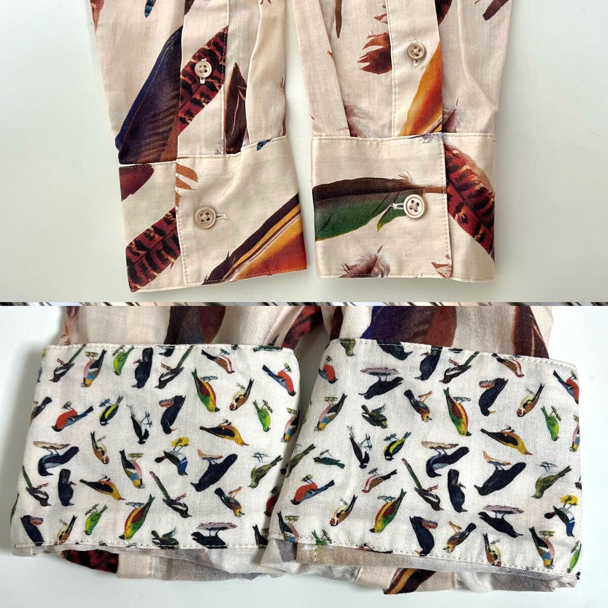 Paul Smith ポールスミス フェザー プリント シャツ 鳥 羽 Paul Smith ポールスミス フェザー プリント シャツ 鳥 羽