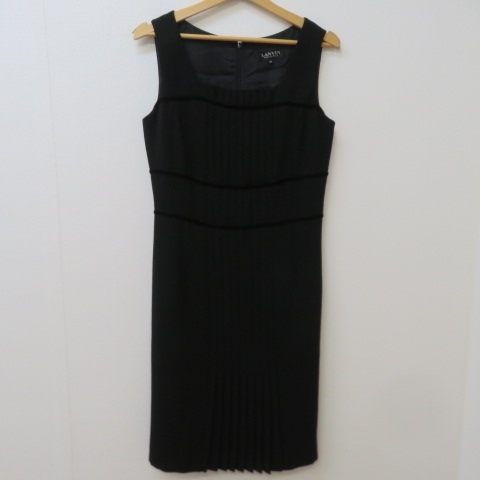 W811★LANVIN ランバン・コレクション リボンワンピース　サイズ40　黒★A