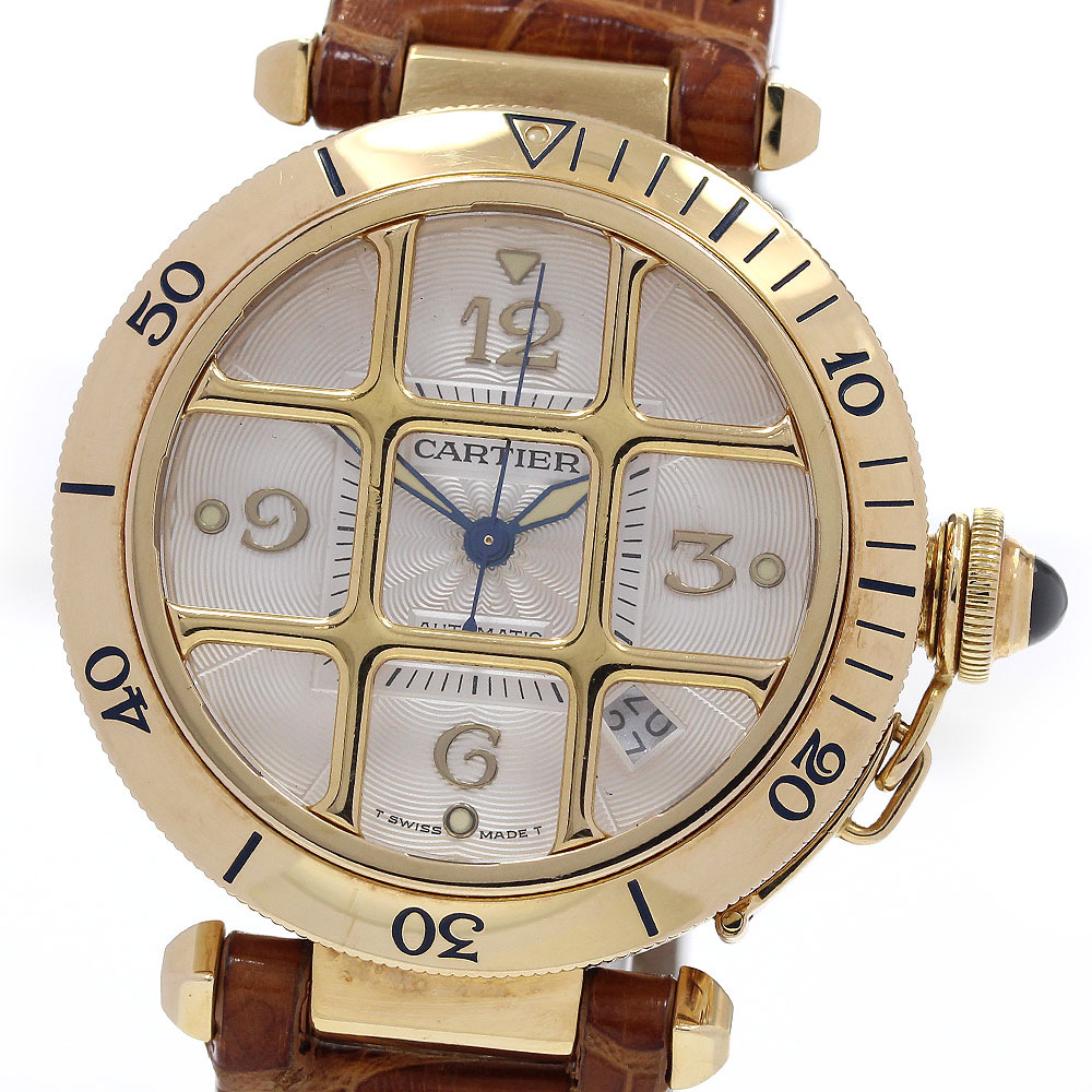 訳あり カルティエ CARTIER パシャグリッド 38 K18YG デイト 訳あり カルティエ CARTIER パシャグリッド 38 K18YG デイト