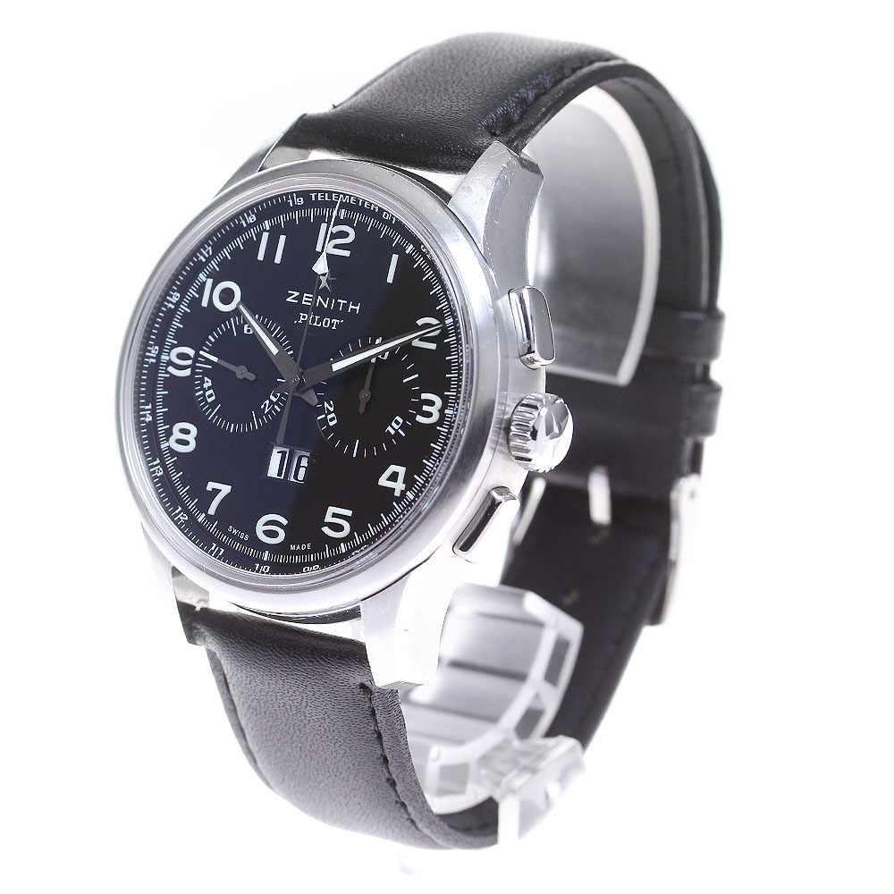 ゼニス ZENITH 03.2410.4010 パイロット ビッグデイト クロノグラフ 自動巻き メンズ 箱?保証書付き_839284