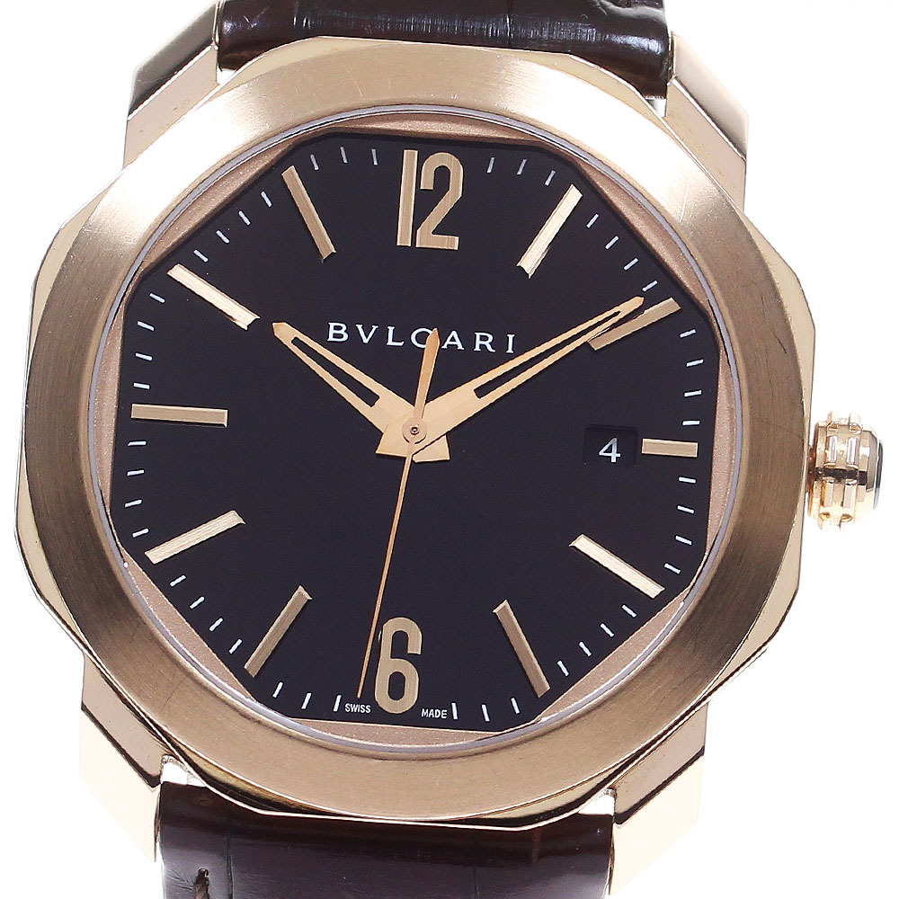 ブルガリ BVLGARI 102702 オクト ローマ デイト K18PG 自動巻き メンズ 保証書付き_837283_画像1