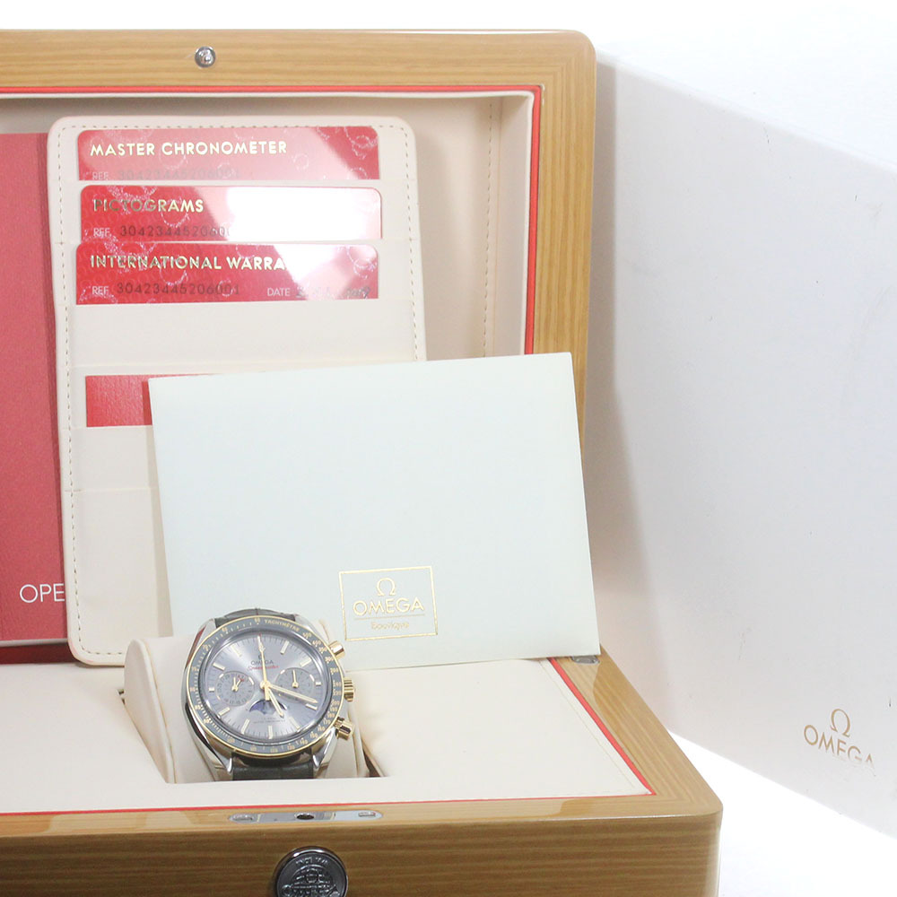  Omega OMEGA 304.23.44.52.06.001 Speedmaster moon phase YG оправа самозаводящиеся часы мужской коробка * с гарантией ._840679