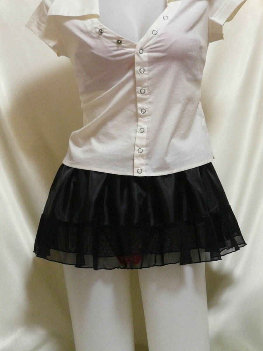 ♪♪黒の超マイクロミニ☆裾ストレッチメッシュ^^♪♪