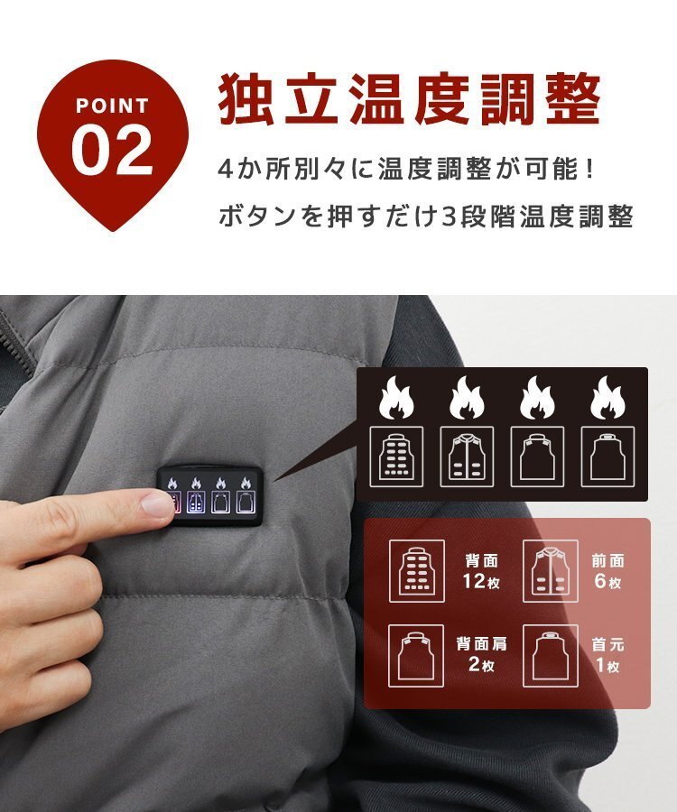 [ limited amount sale ] electric heated vest electric heated jacket XL size hood heat the best heater the best snowsuit working clothes light weight men's lady's new goods 