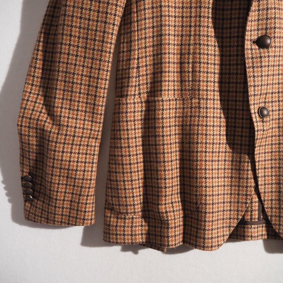 x6450P　▼TAGLIATORE タリアトーレ▼　メタルボタン ウール テーラードジャケット ベージュ チェック 48 秋冬 rb mks_画像3