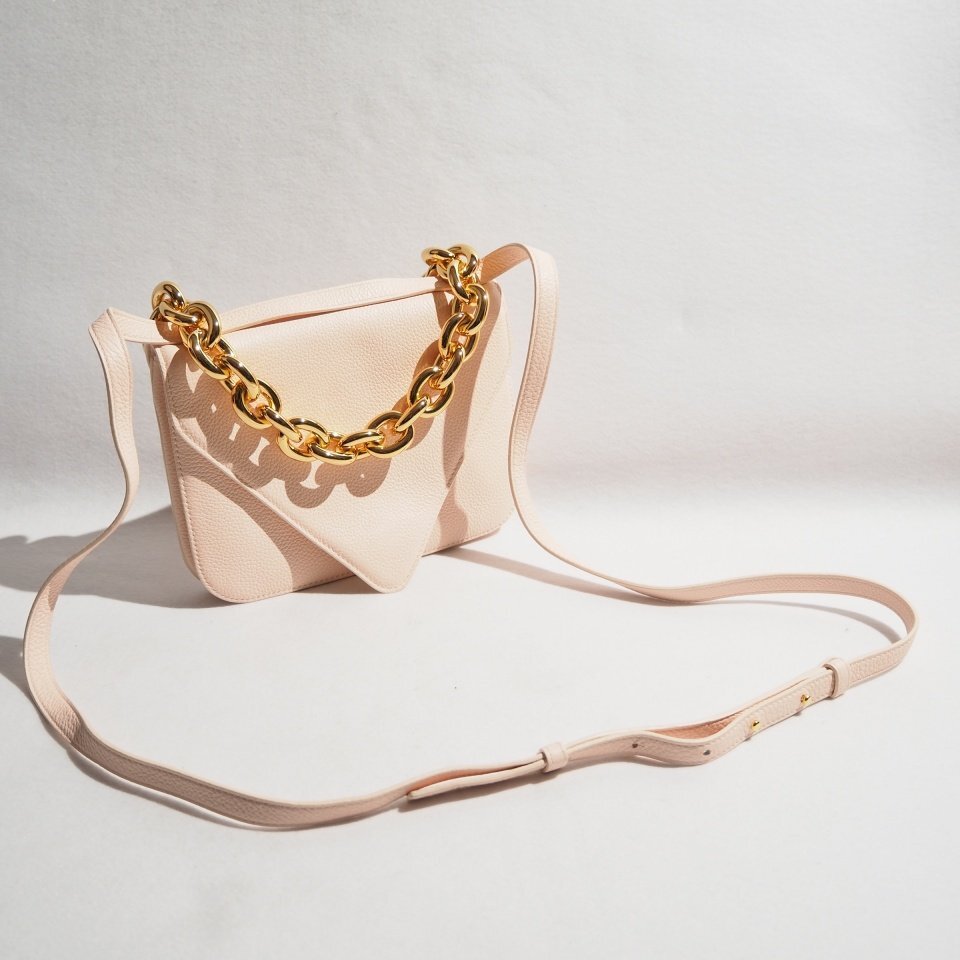 P2757P ▼BOTTEGA VENETA ボッテガヴェネタ▼ MOUNT マウント グレインレザー ショルダーバッグ スモール ピンク / 2way チェーン rb mks