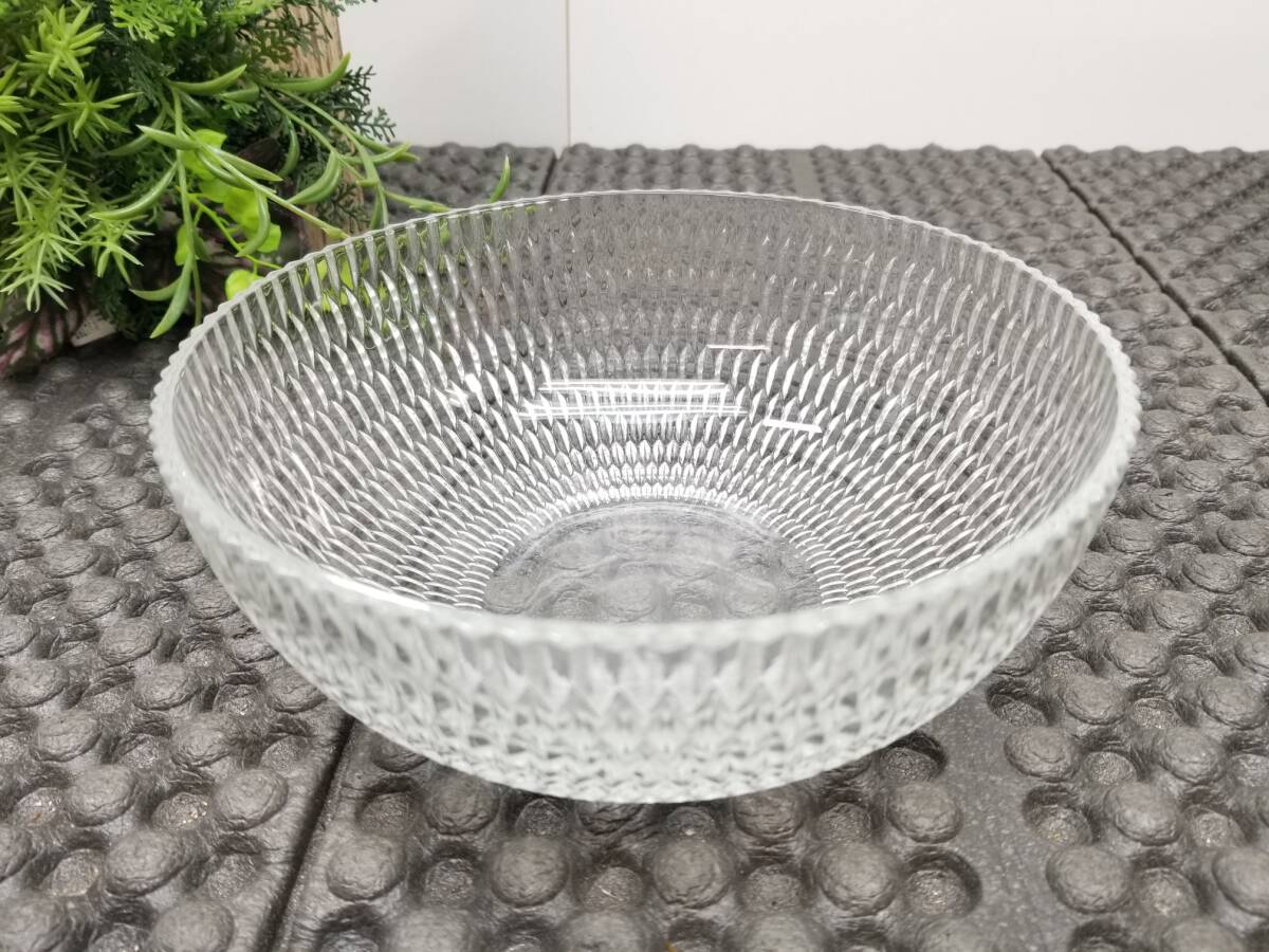 ホヤクリスタル　サラダボウル 19㎝中鉢　HOYA　GRASS　昭和レトロ　未使用品　A8058A06