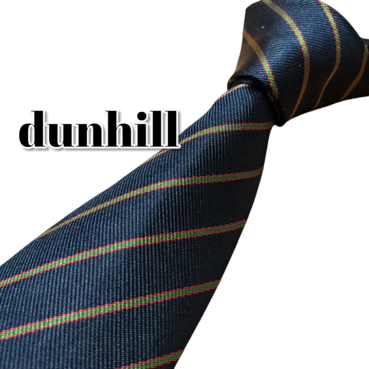 ★dunhill★　ダンヒル　ブラック系　ストライプ　イタリア製