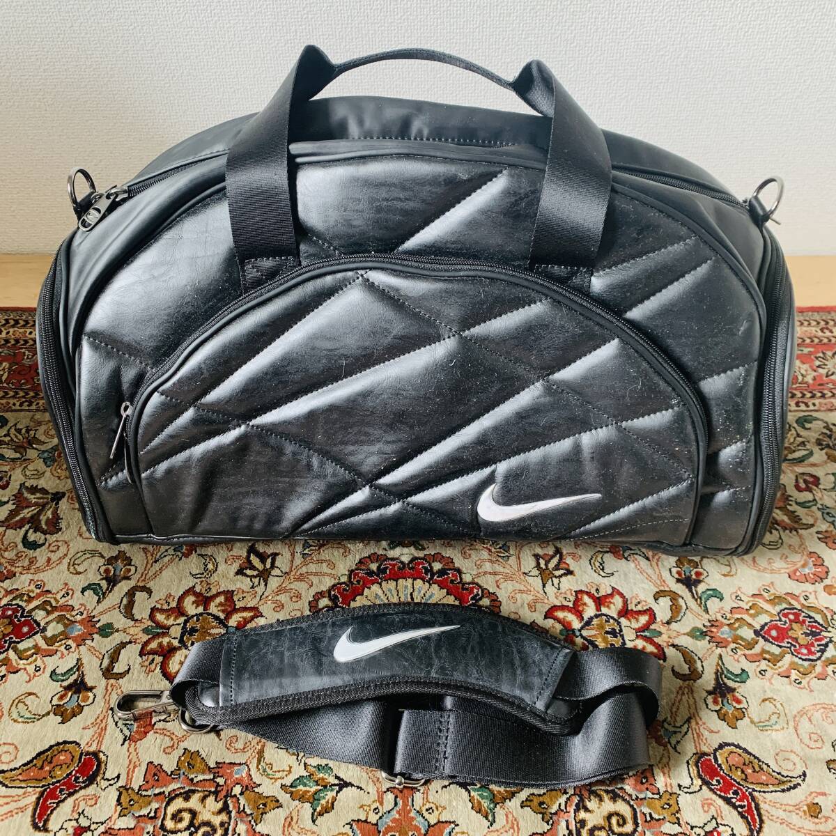 【おトク】 レザー 激レア】NIKE キルティング バッグ - 入手困難 2way ボストンバッグ バッグ
