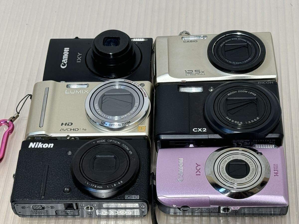Canon IXY キャノン／Nikon ニコン／RICOH リコー／CASIO／カシオ　コンパクトデジタルカメラ 6台まとめセット！（動作確認済み） 