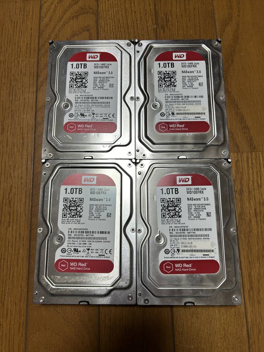 WesternDigital WD10EFRX WD Red Plus NAS hard disk drive 3.5 -inch 1TB 4 pcs 