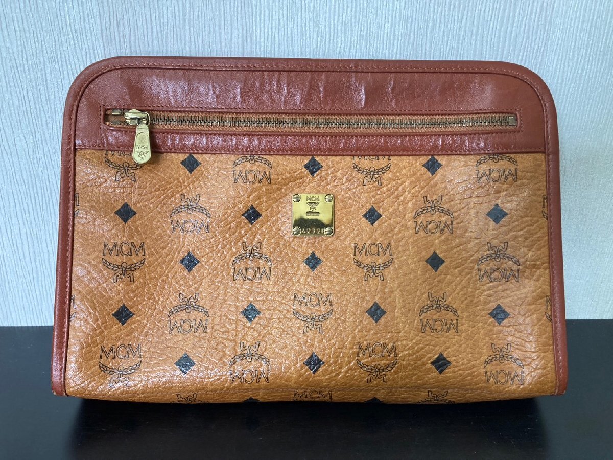 ●MCM セカンドバッグ エムシーエム ヴィセトス クラッチバッグ ヴィンテージ レザー●