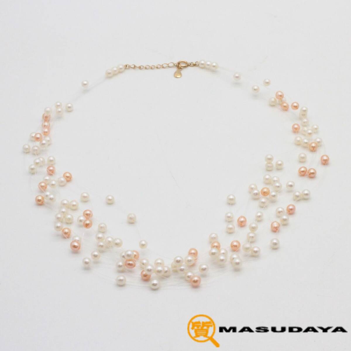 美品】TASAKI タサキ 8連 淡水パール ワイヤーネックレス K18YG 美品】TASAKI タサキ 8連 淡水パール ワイヤーネックレス K18YG