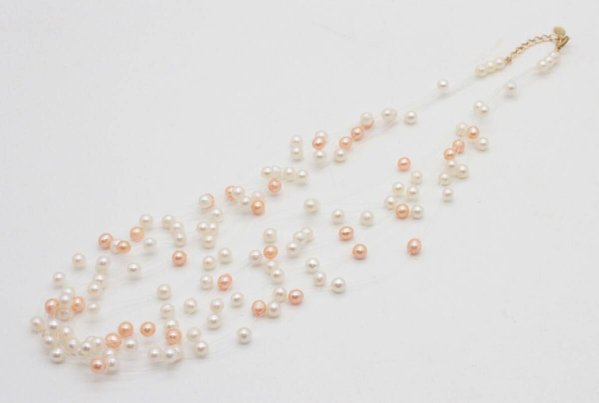 美品】TASAKI タサキ 8連 淡水パール ワイヤーネックレス K18YG 美品】TASAKI タサキ 8連 淡水パール ワイヤーネックレス K18YG