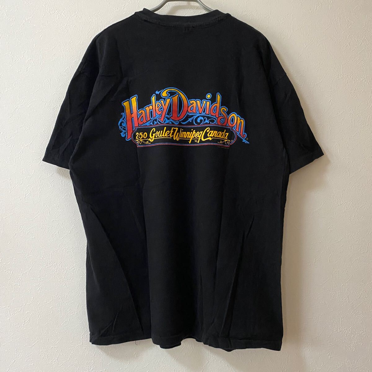レア 古着 90s Harley Davidson Tiger Fire Flame Tee Black XL レア 古着 90s Harley Davidson Tiger Fire Flame Tee Black XL