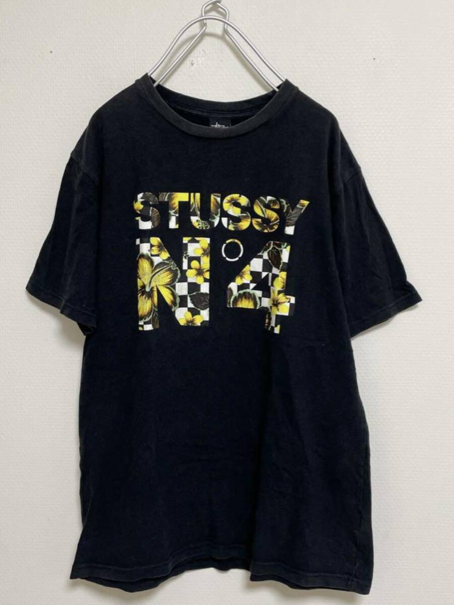 1円?スタート　送料230円? STUSSY ステューシー No4 ロゴ　プリント Tシャツ size M