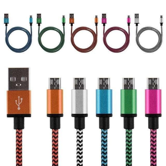 [MicroUSB кабель 3m серебряный ]Android Android зарядка кабель USB-A усиленный нейлоновый A04