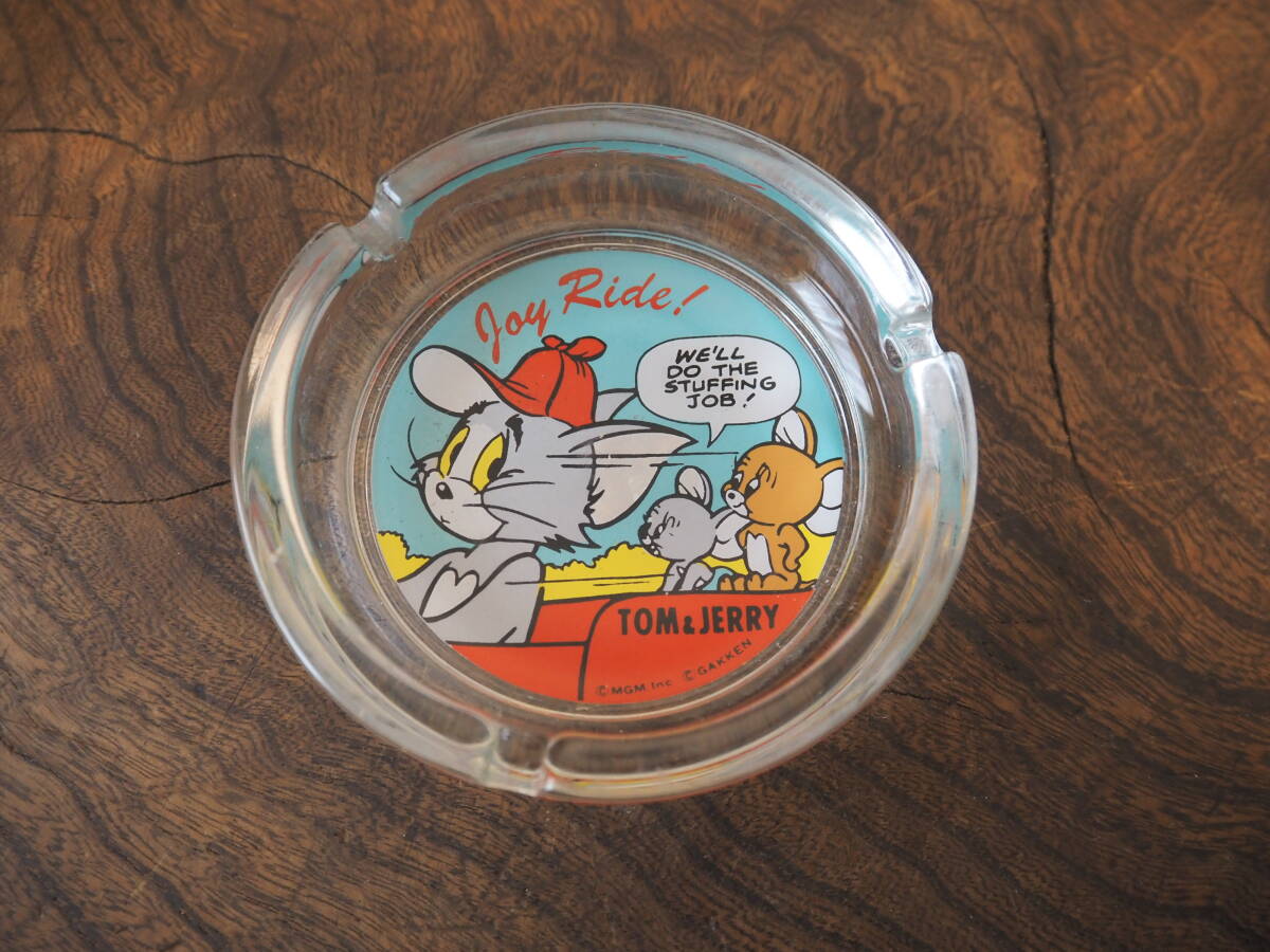 昭和レトロ トムとジェリー TOM&JERRY 陶器製 ガラス灰皿 アッシュトレイ◆当時物 ヴィンテージ 学研 GAKKEN アンティーク