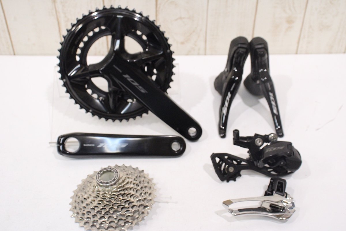 人気 ★SHIMANO シマノ R7120シリーズ 105 2x12s 油圧ディスクブレーキ グループセット 172.5mm 50/34T 美品 パーツセット