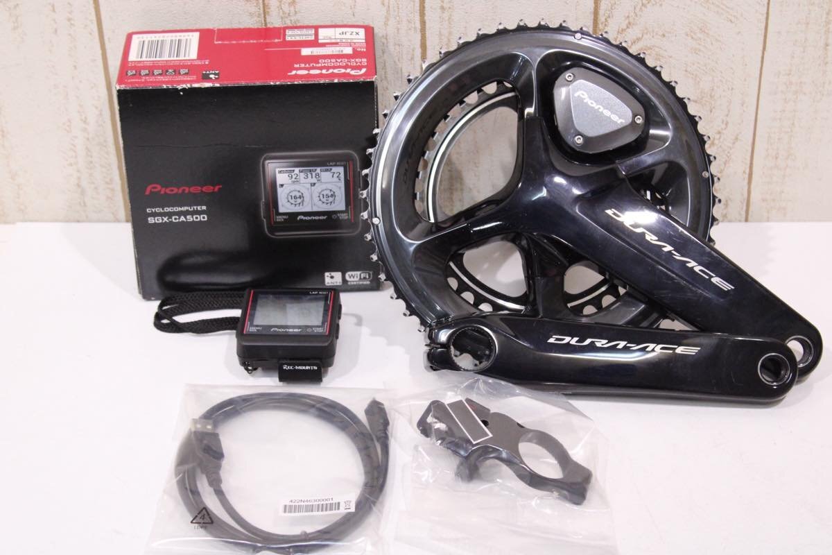 ★SHIMANO シマノ FC-R9100 DURA-ACE 170mm 52/36T 2x11s Pioneer 両足計測パワーメータークランクセット BCD:110mm サイコン付