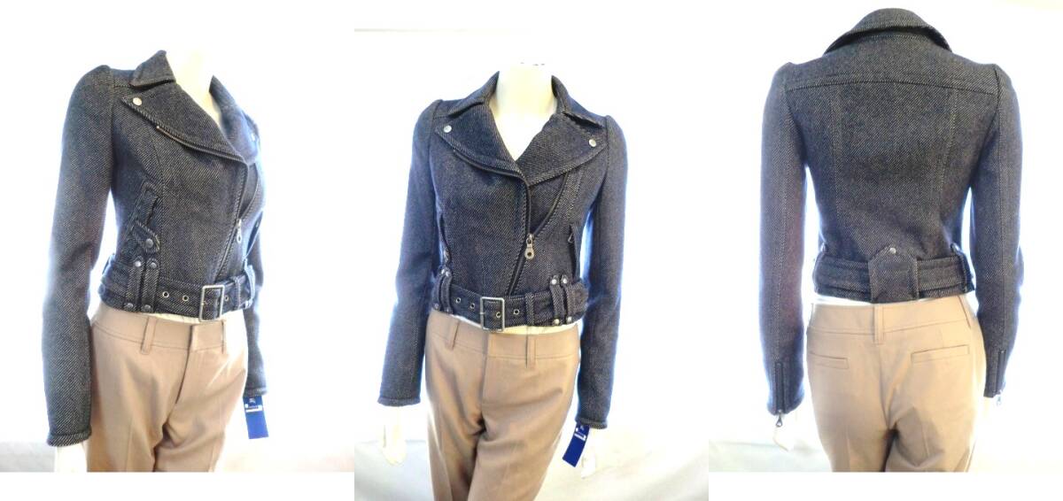 新しい 新品未使用 BURBERRY BLUE LABEL ライダースジャケット 38 内側 ジャケット・アウター