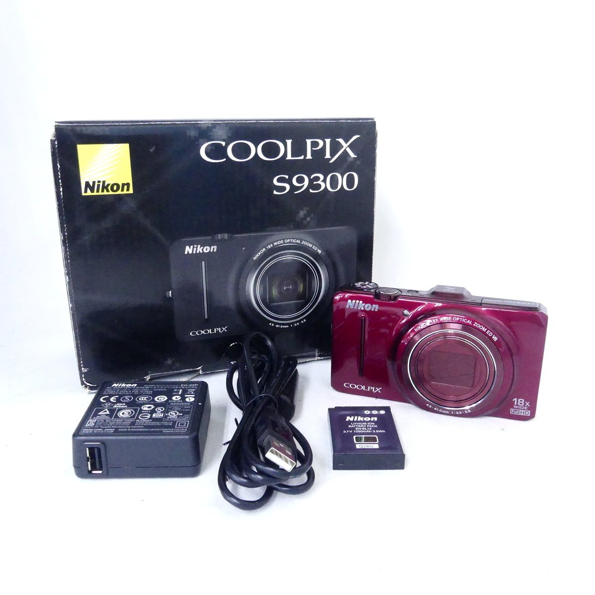 Nikon ニコン COOLPIX S9300 レッド系 デジタルカメラ コンデジ 簡易動作OK USED /2410C