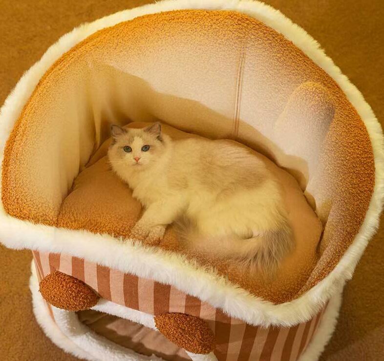 人気品秋冬2色貓犬ベッドふわふわ暖かもこもこキャットペット用品 ペットハウス滑り止めクッションマット柔らかい秋冬グレー Sサイズ 
