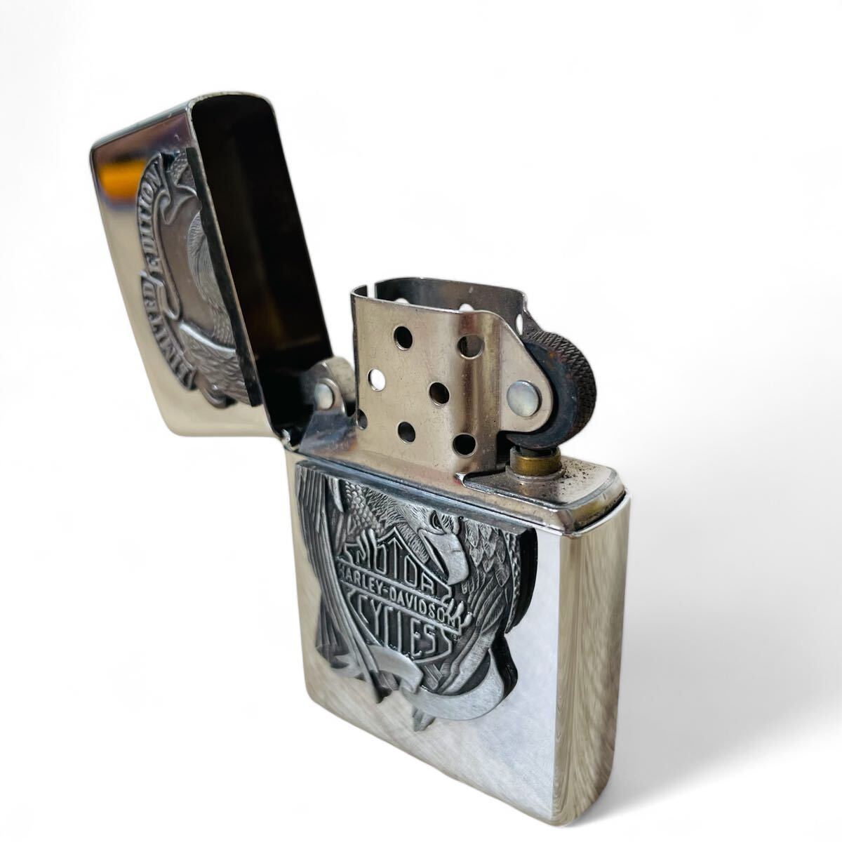 美品　1995年　ZIPPO Harley-Davidson 　シルバー　イーグル　タカ　 ハーレーダビッドソン　 オイルライター　 ジッポー　 喫煙グッズ　