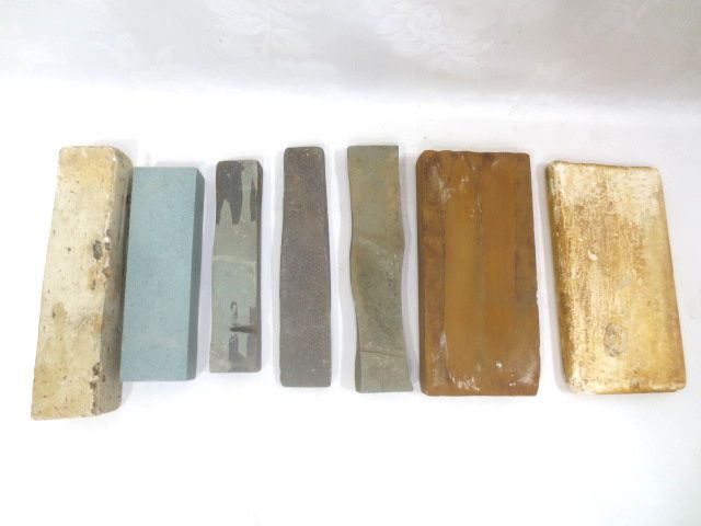 ◆いろいろな 砥石 まとめて 7本 使用品/刃物 金属 包丁 研磨 荒 中 仕上げ 道具
