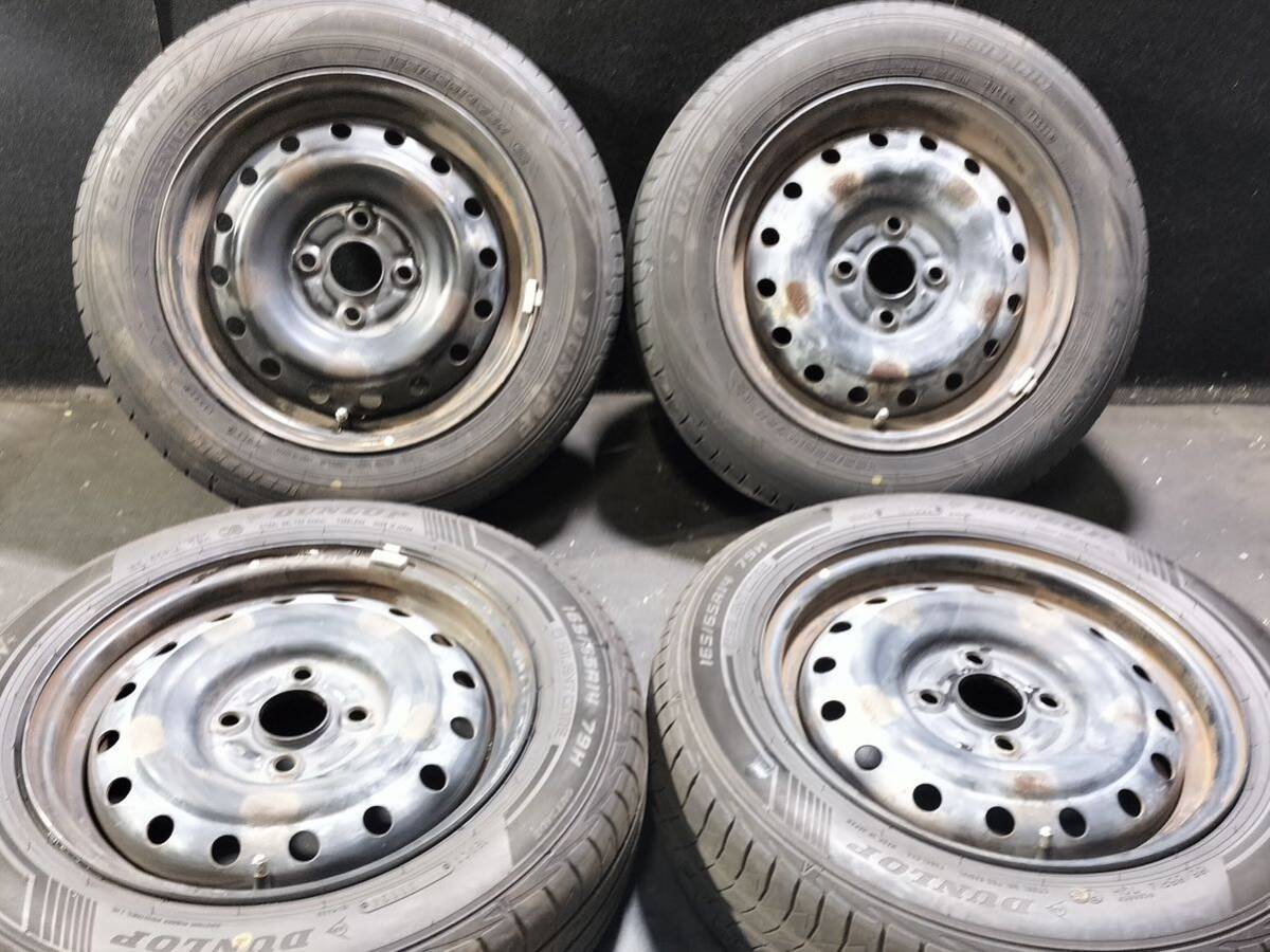 タイヤホイール 4本セット 165/65R14 2024年 タンク・トール・ルーミー・パッソ　ダンロップ LEMANS-v 100-4H 741484
