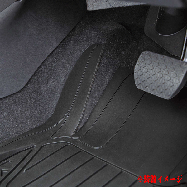 防水 ゴムマット フロント用 前席用 2枚セット 軽自動車 普通車 SUV ミニバン 1BOX 汎用 3D 立體構(gòu)造 フロアマット フレックスガード 黒