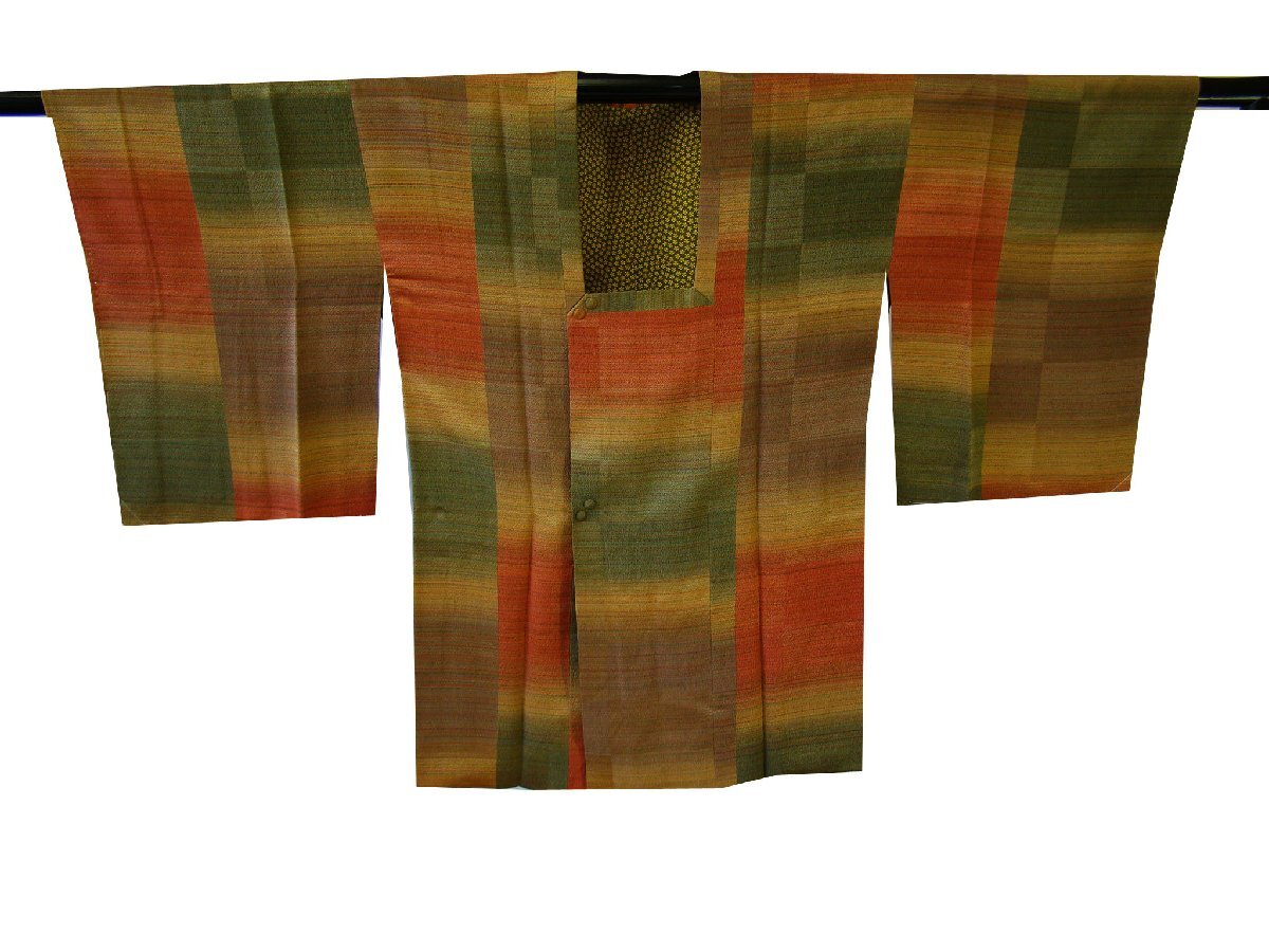 値下げ！時代屋 美品 裄65.6ｃｍ 極上 縮緬地 道行 コート 正絹 未使用 150cm～158cm Cs885