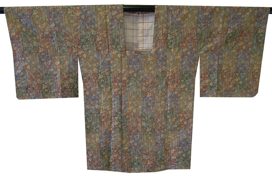 時代屋 美品 裄65.2cm 能衣裳 着地 道行コート 正絹 未使用 152cm～158cm Cｓ1312
