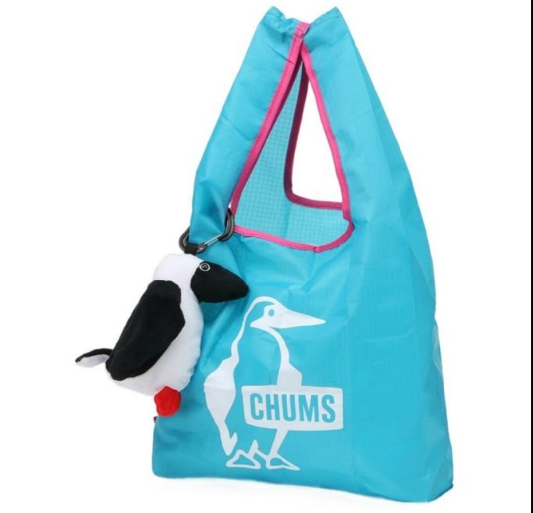 [新品]コンパクトバッグ/ショッピングバッグ/マイバッグ/　 トートバッグ CHUMSチャムス　Booby Eco Bagブービーエコバッグ　Sax X White