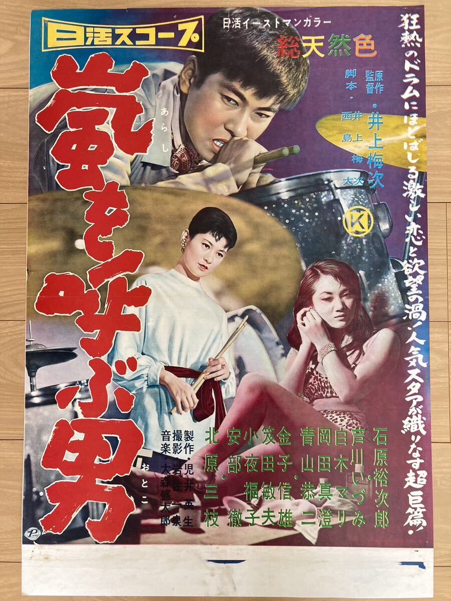 映画ポスター B2サイズ 日本映画 昭和レトロ 日活スコープ 嵐を 映画ポスター B2サイズ 日本映画 昭和レトロ 日活スコープ 嵐を