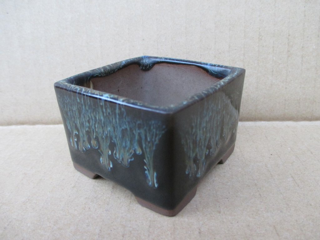 831 豆鉢 角型 6.2センチ角 高さ約4.2センチ 小盆栽などに 中古品に付き使用感アリ、画像にてご確認願います_画像5