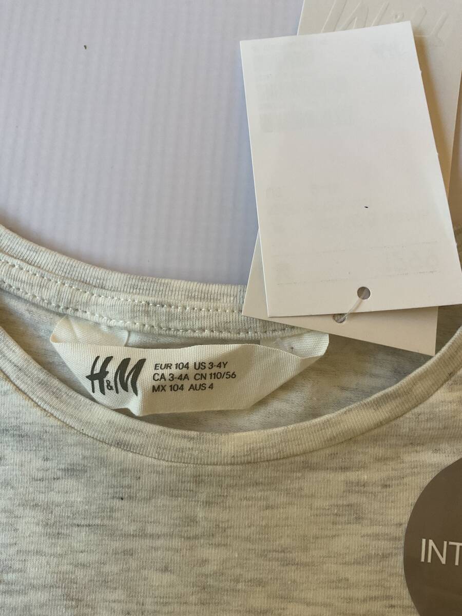 タグ付未使用品】H&M 長袖　tシャツ　綿94％　サイズ 104cm 3-4歳　_画像2
