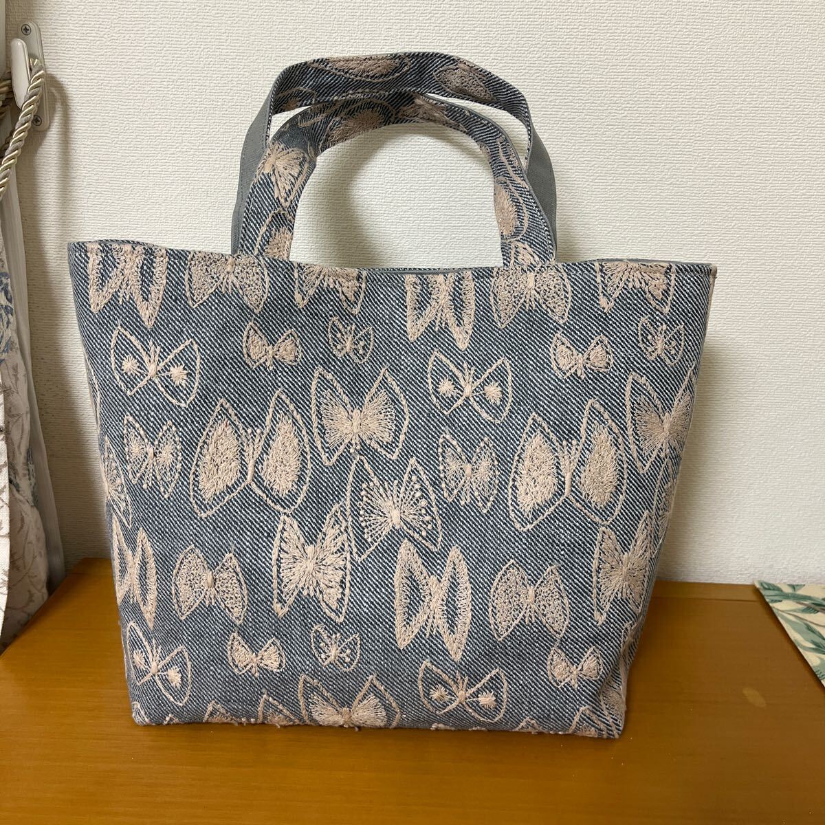 ☆トートバッグ☆ミナペルホネンのsky flower柄/本鼈甲の ☆トートバッグ☆ミナペルホネンのsky flower柄/本鼈甲の
