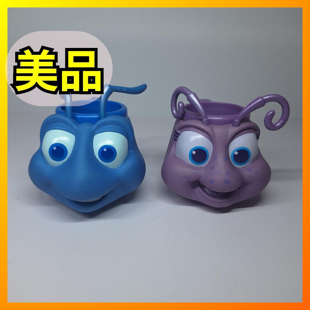 ■美品■バグズライフ フェイスマグ ３Ｄ ペアセット Walt Disney Mug A Bug's Life Lot Of 2 Vintage FLIK & PRINCESS ATTA- g635